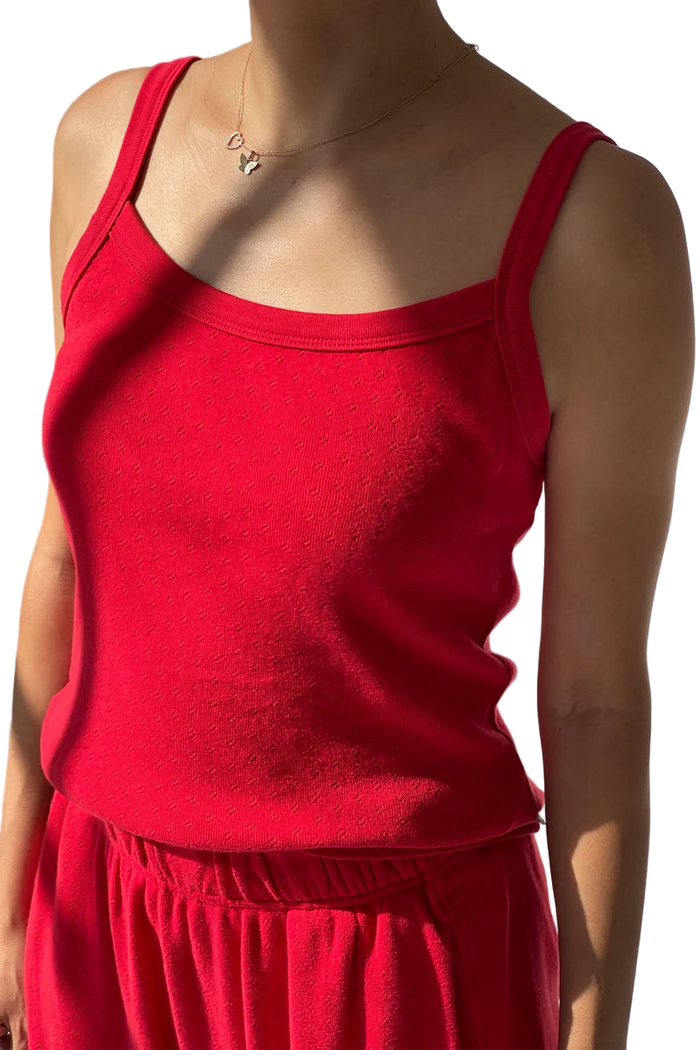 Pointelle Eve Cami in Red Apple