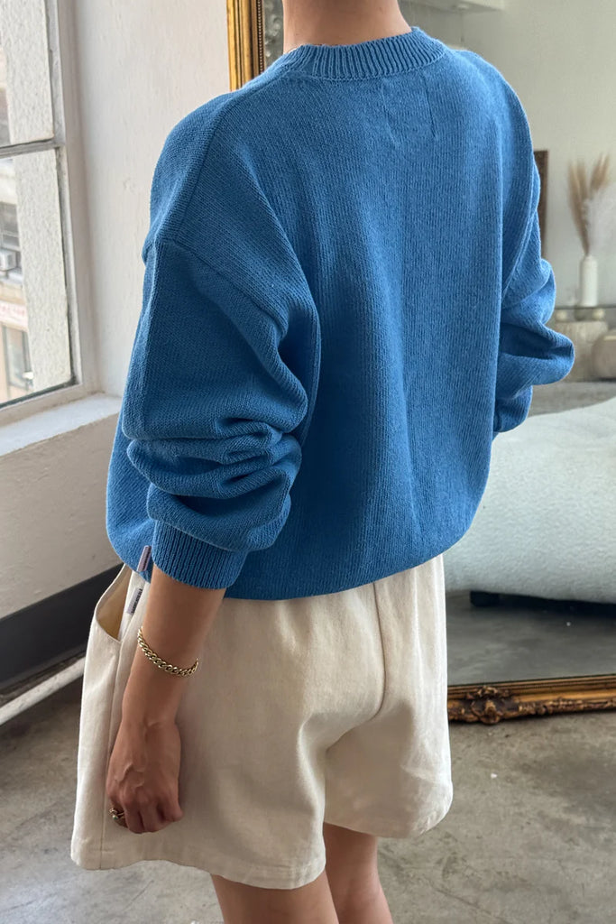 The Milo cotton sweater in blue