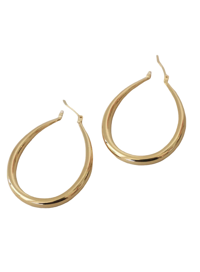 Large Teardrop Hoops in Gold