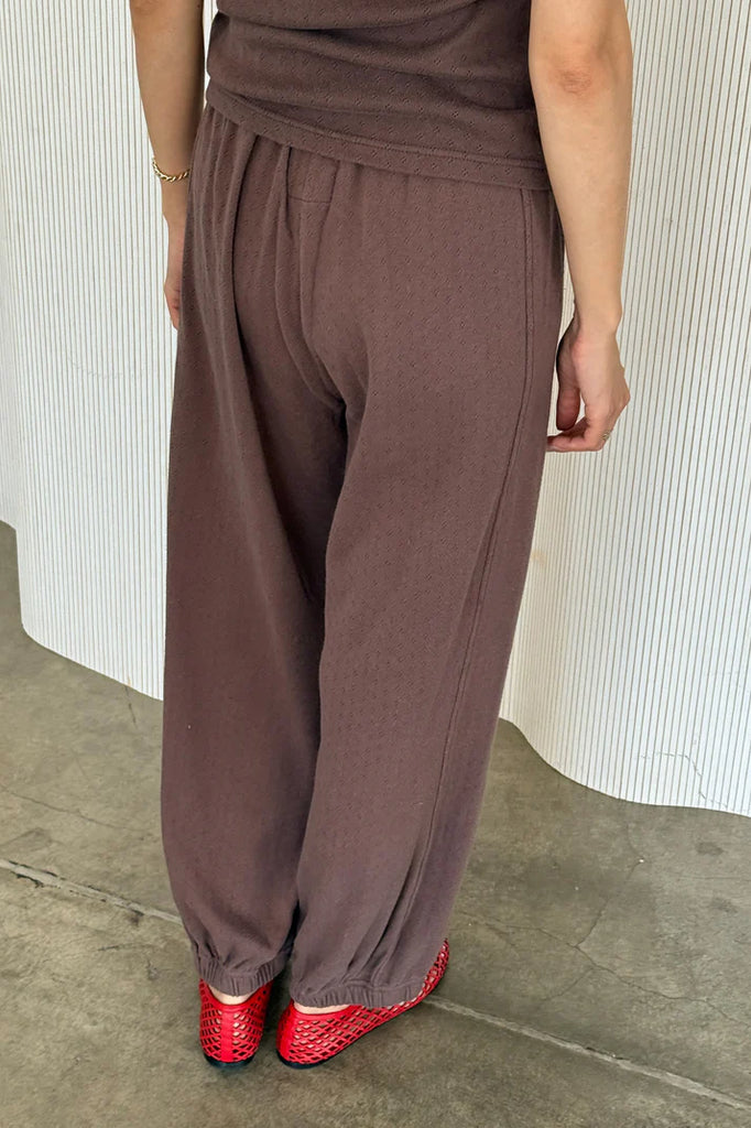 Pointelle Balloon Pants in Chocolate
