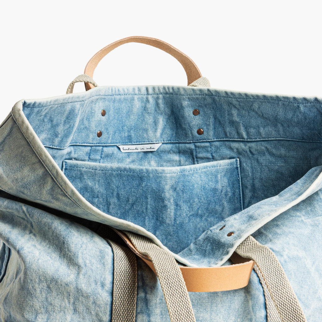 Large East West Tote in Acid Wash