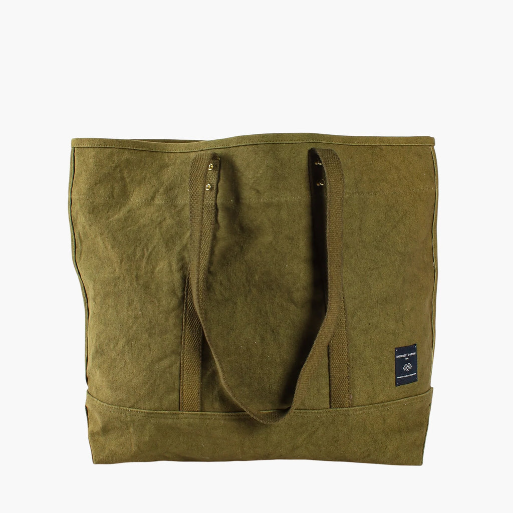 Large East West Tote in Olive