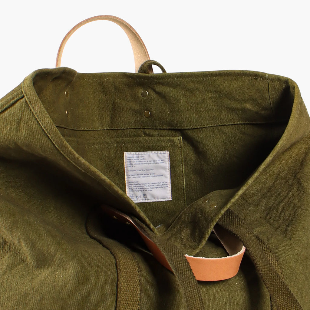 Large East West Tote in Olive