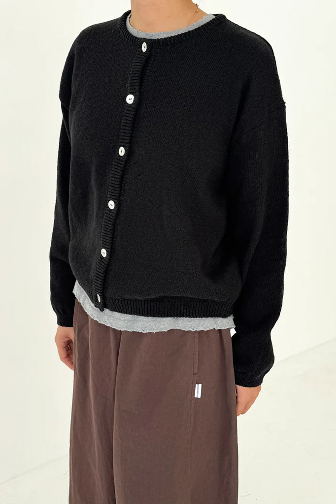 Cotton Leila Cardigan in Black