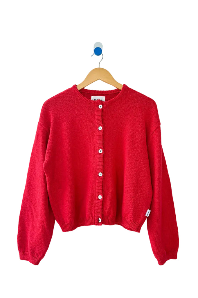 Cotton Leila Cardigan in Chili