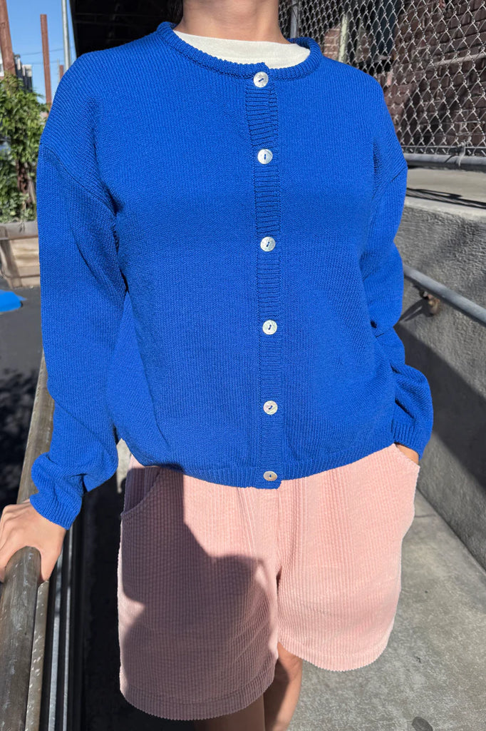 Cotton Leila Cardigan in Cobalt