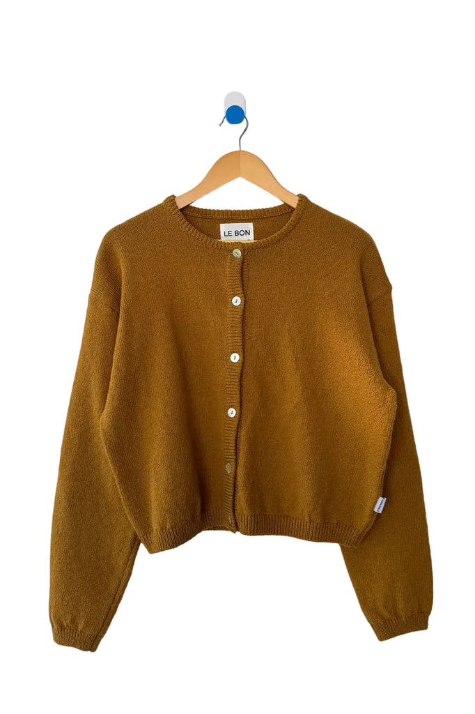 Cotton Leila Cardigan in Dijon