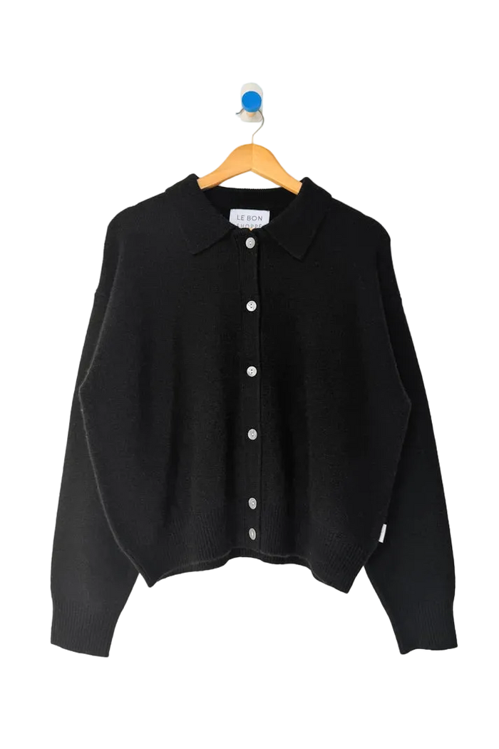 Lou Cashmere Cardigan in black