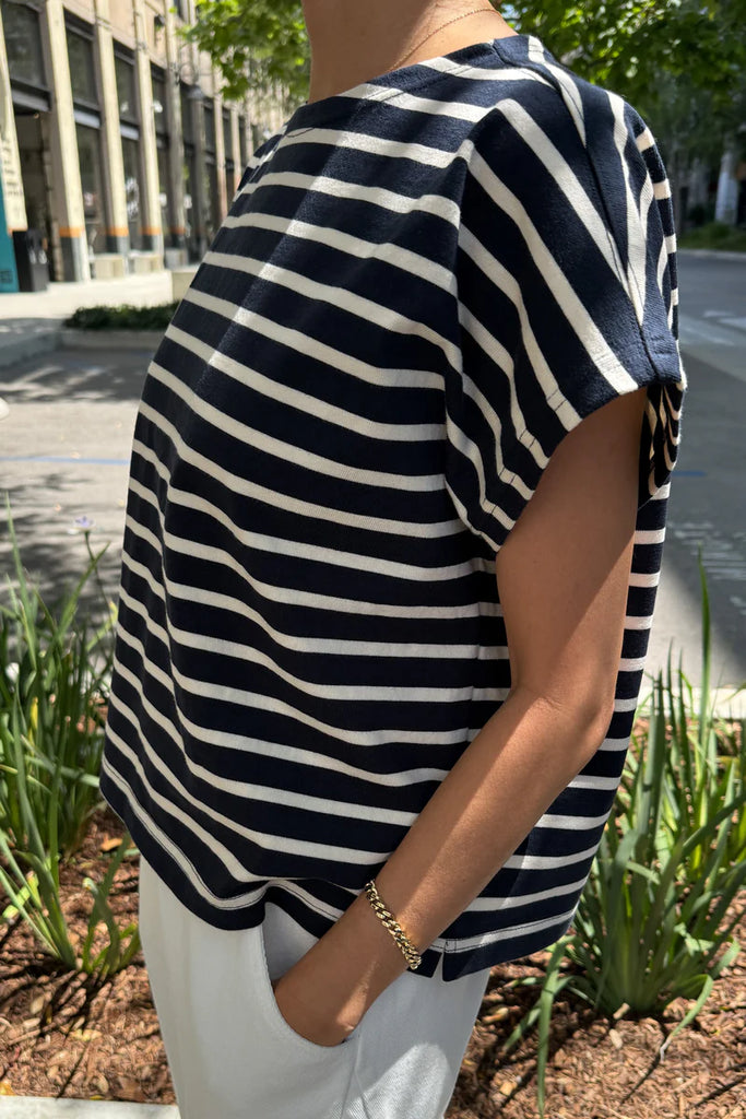 The Manon tee in navy/white stripe
