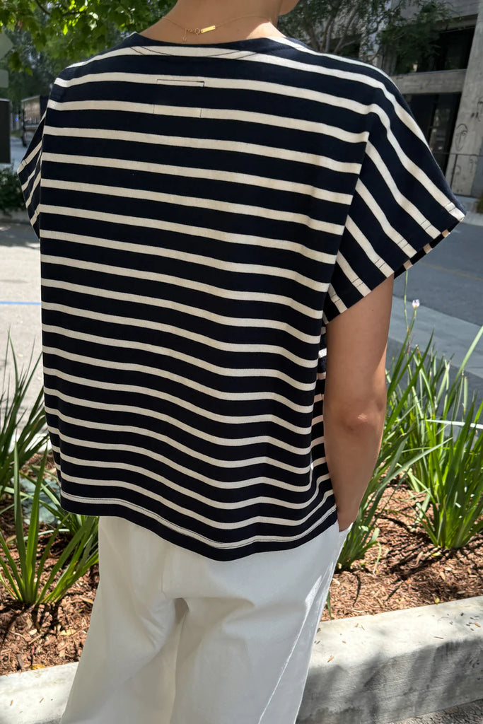 The Manon tee in navy/white stripe