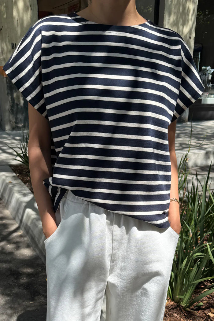 The Manon tee in navy/white stripe