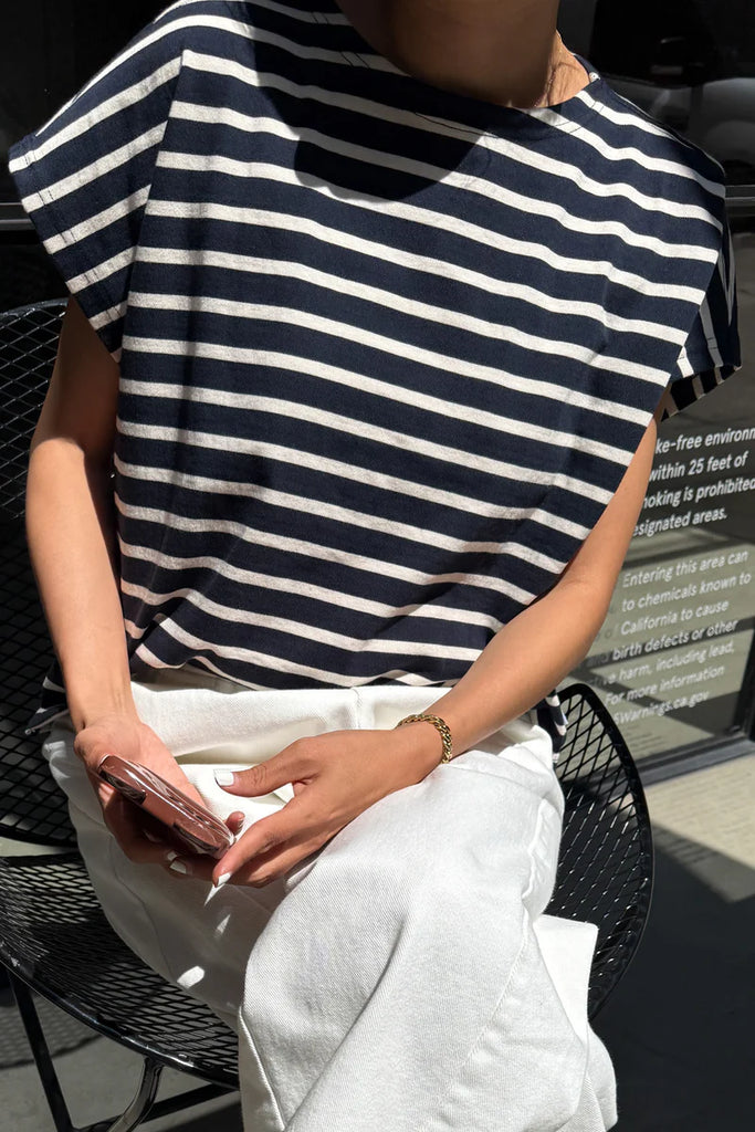 The Manon tee in navy/white stripe