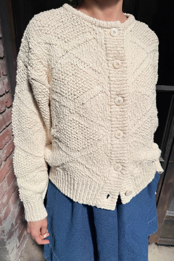 Mason Cotton Cardigan in Naturel