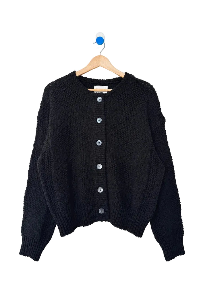 Mason Cotton Cardigan in Black