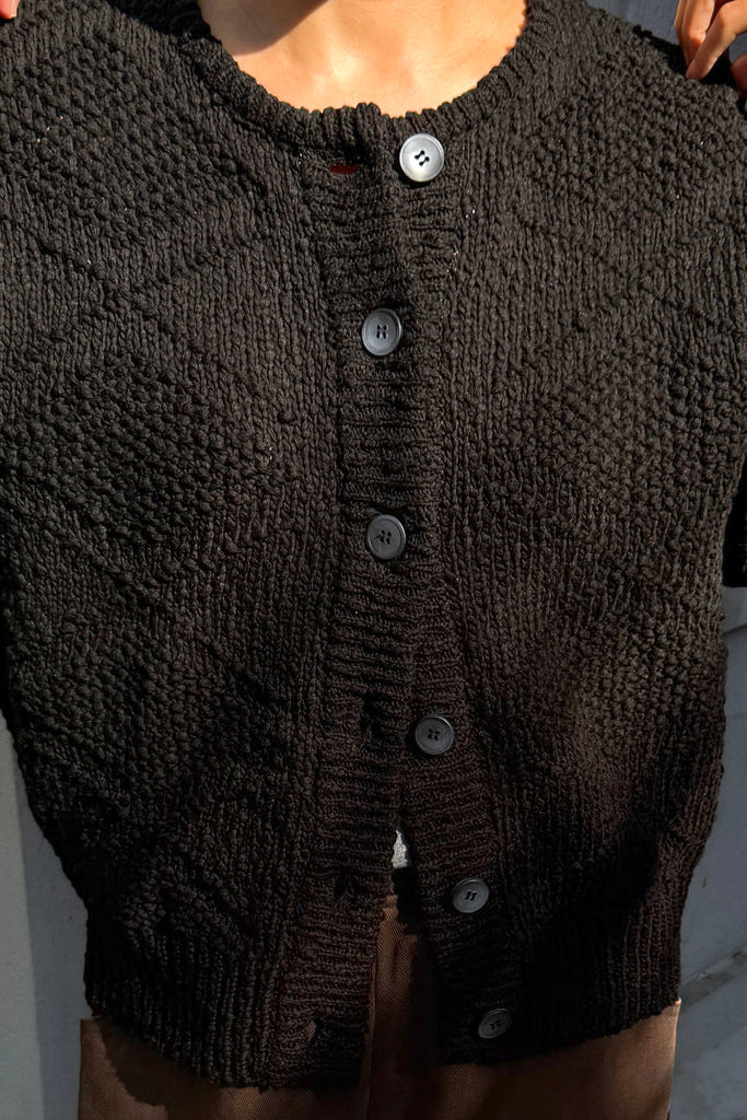 Mason Cotton Cardigan in Black