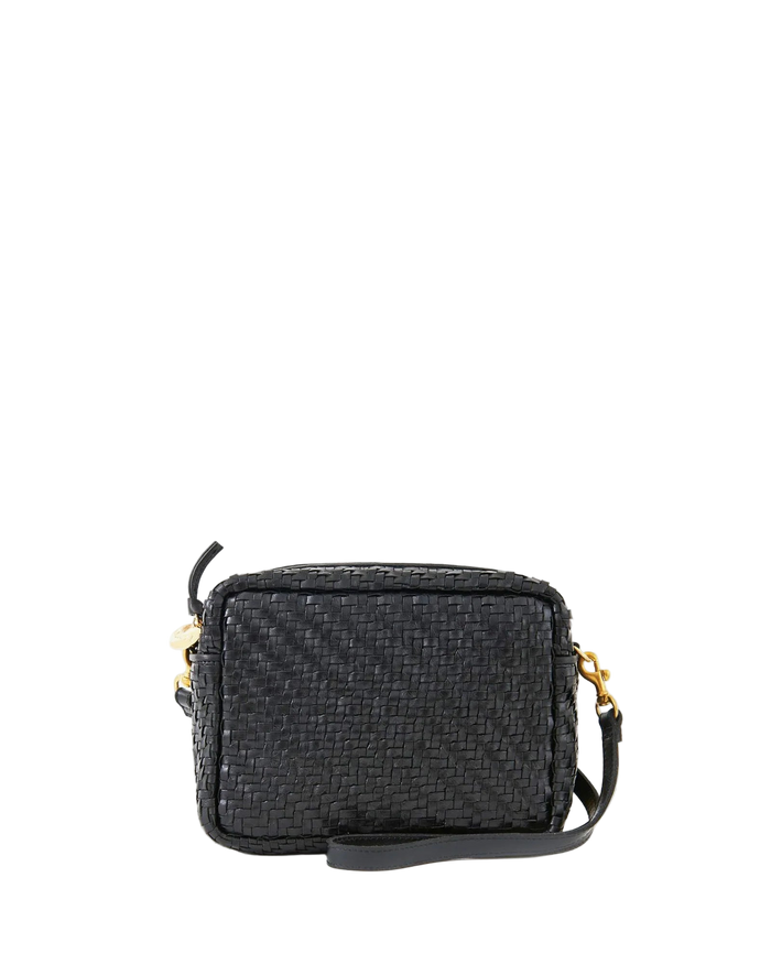 Midi Sac in Black Woven Zig-Zag