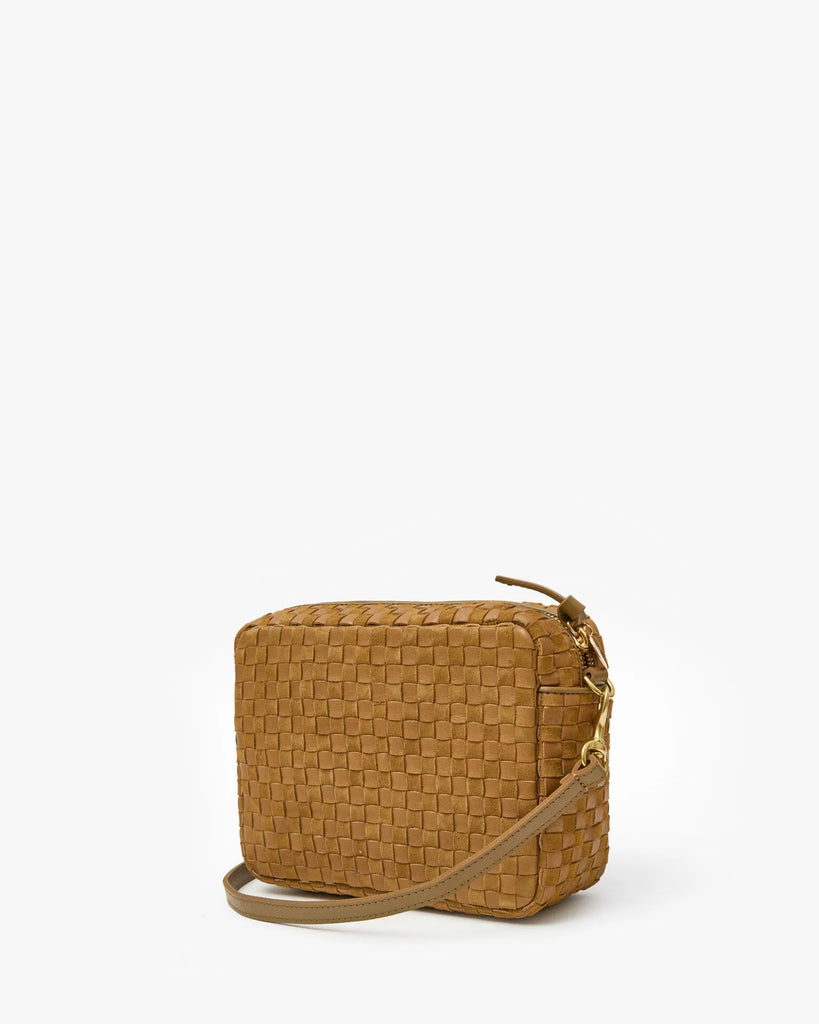 Midi Sac Woven Checker Leather and Suede - Sequoia