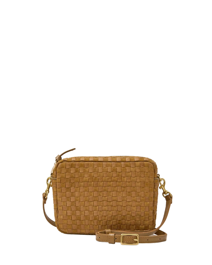 Midi Sac Woven Checker Leather and Suede - Sequoia