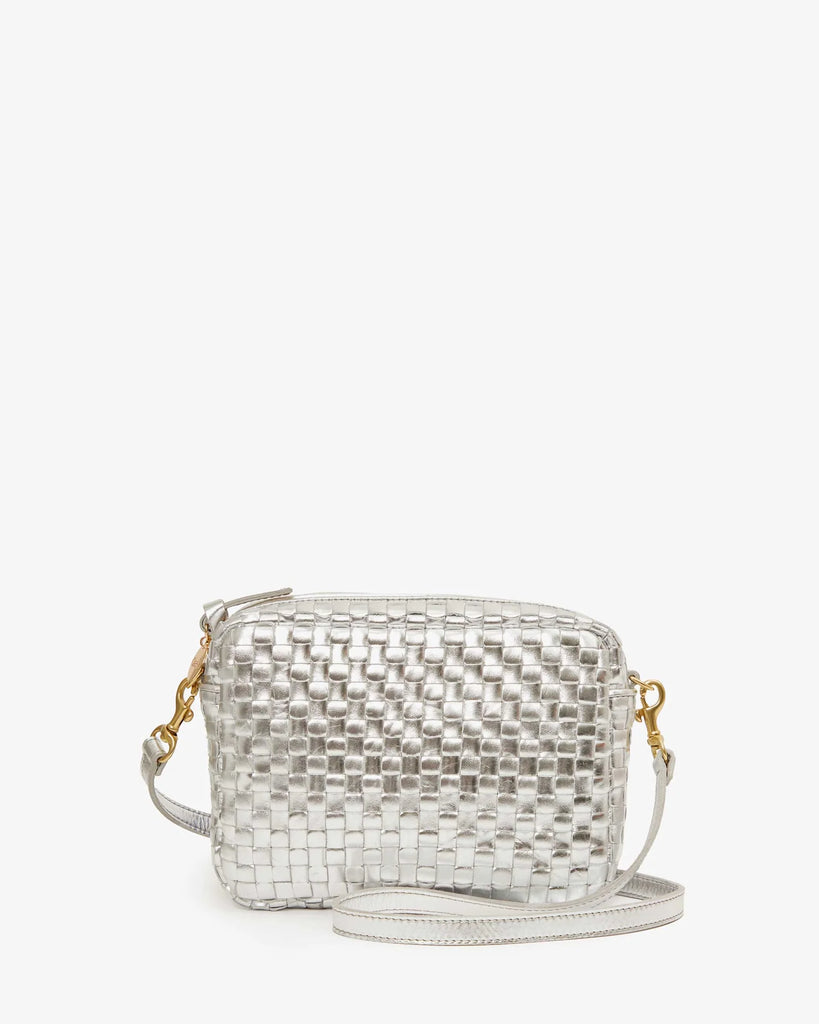 Midi Sac Specchio Woven Checker Silver