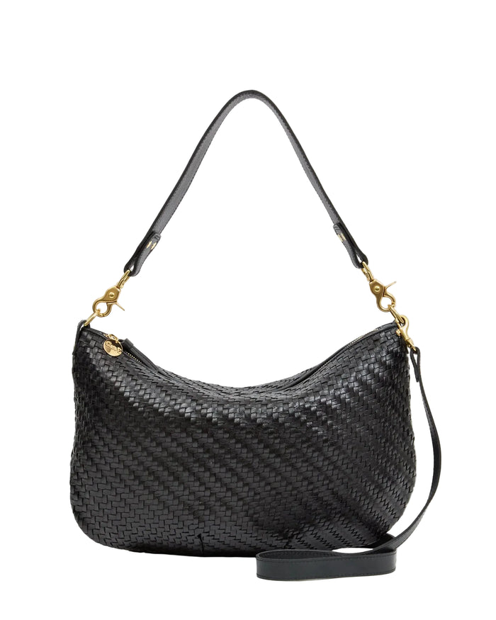 Moyen Messenger in Black Woven Zig Zag