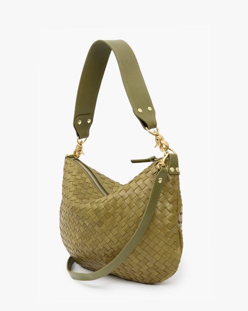 Moyen Messenger in Olive Diagonal Woven