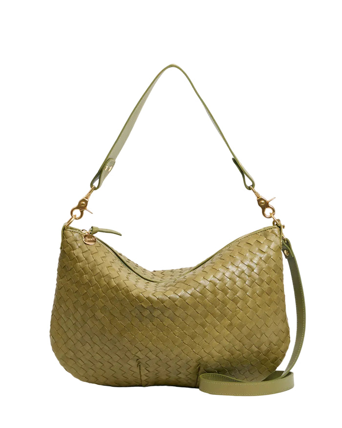 Moyen Messenger in Olive Diagonal Woven
