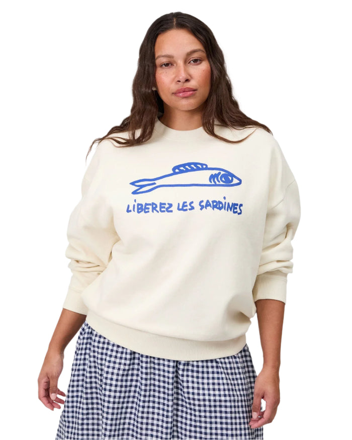 Cream Liberez Les Sardines sweatshirt