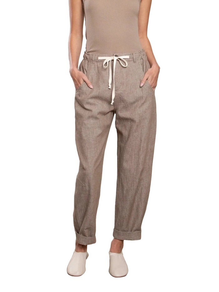 Claire Pant in Linen Twill - Sparrow