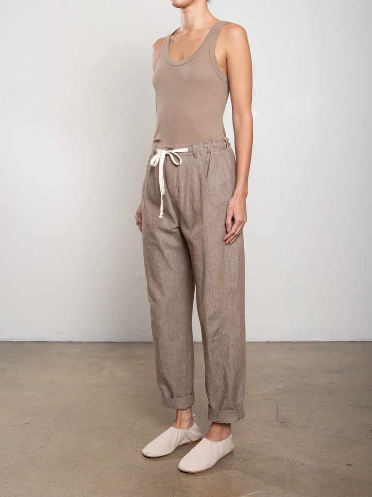 Claire Pant in Linen Twill - Sparrow