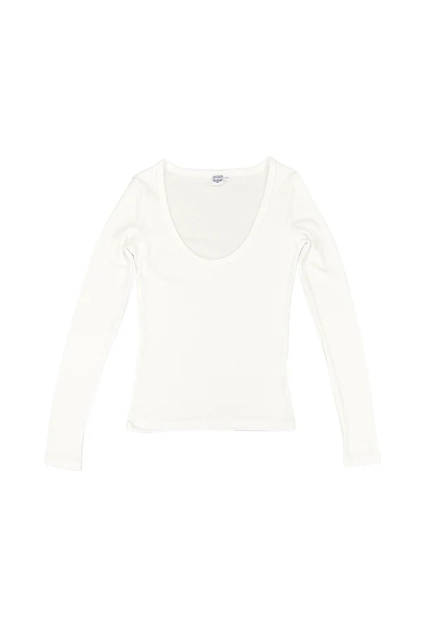Paseo Long Sleeve Tee in Washed White