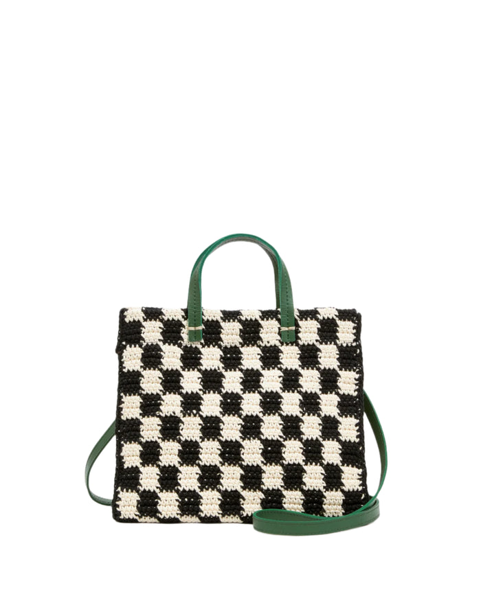 Petit Summer Simple Tote - Black & Cream - Crochet Mini Checker