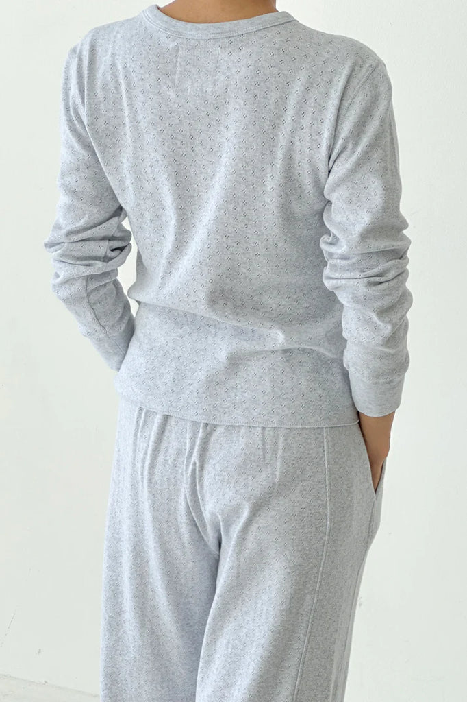 Pointelle Fundamental L/S tee in Icy Grey