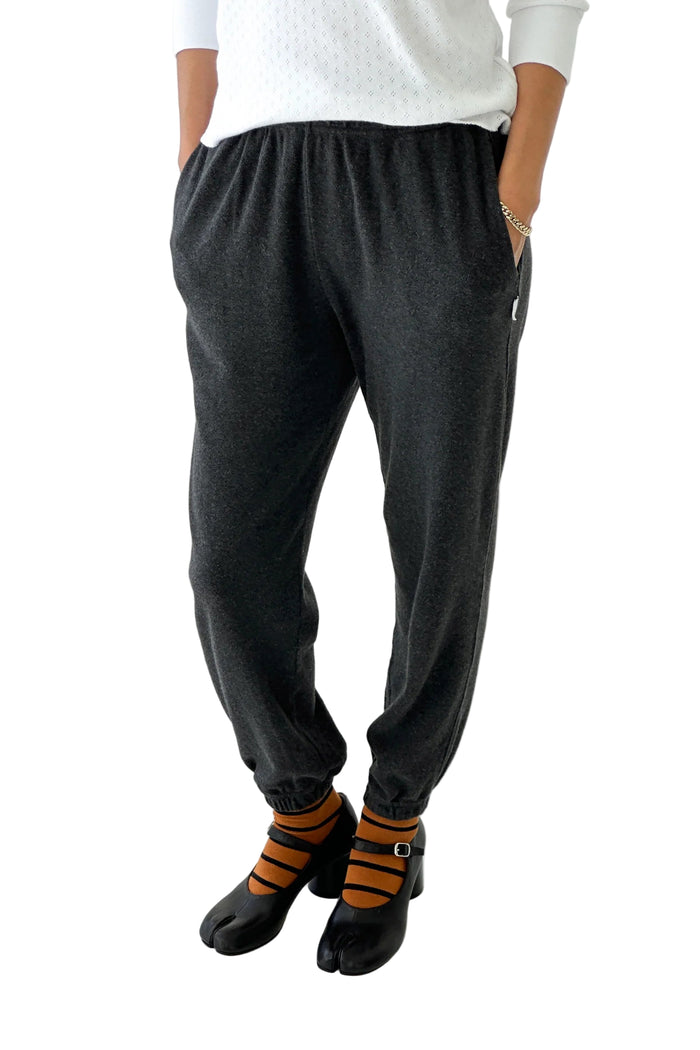 Pointelle Serene Jogger in charcoal