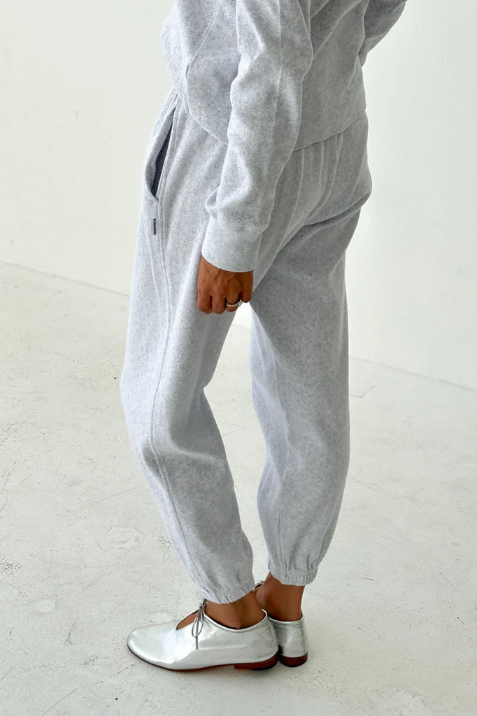 Pointelle Serene Jogger in Icy Grey