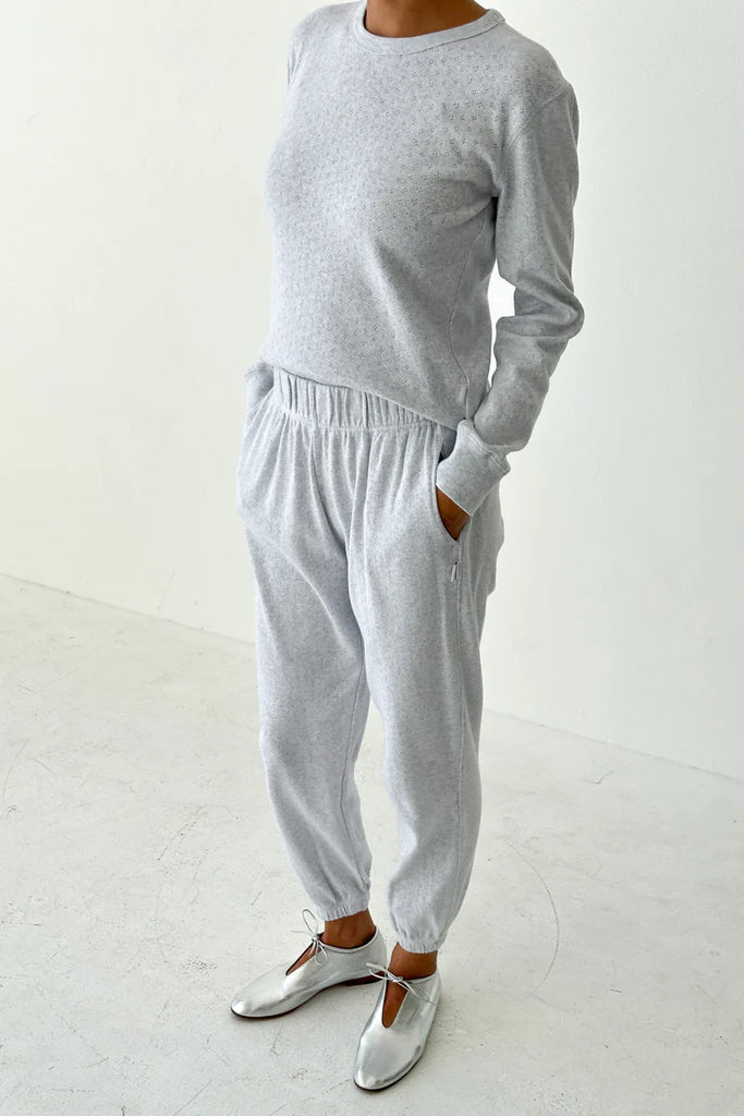 Pointelle Serene Jogger in Icy Grey