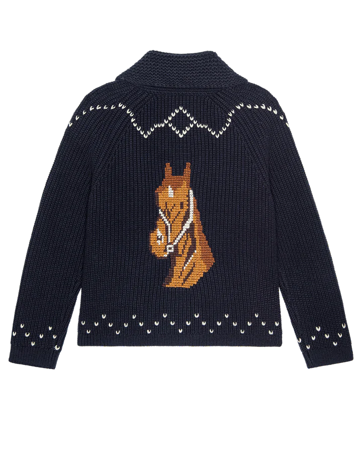 Horse Lodge Cardigan In Navy