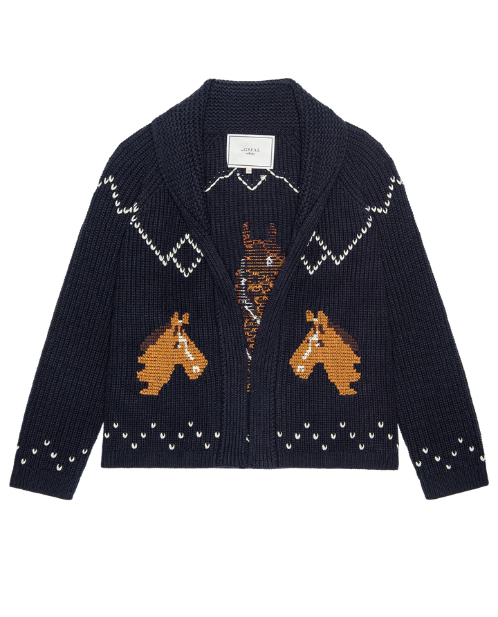 Horse Lodge Cardigan In Navy