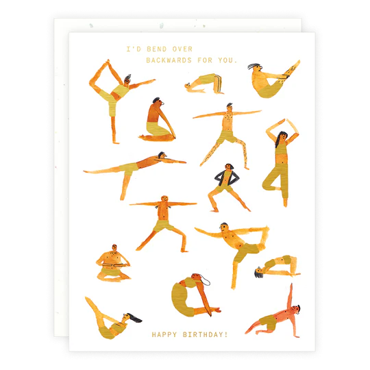 Yoga Poses, Happy Birthday Greeting Card