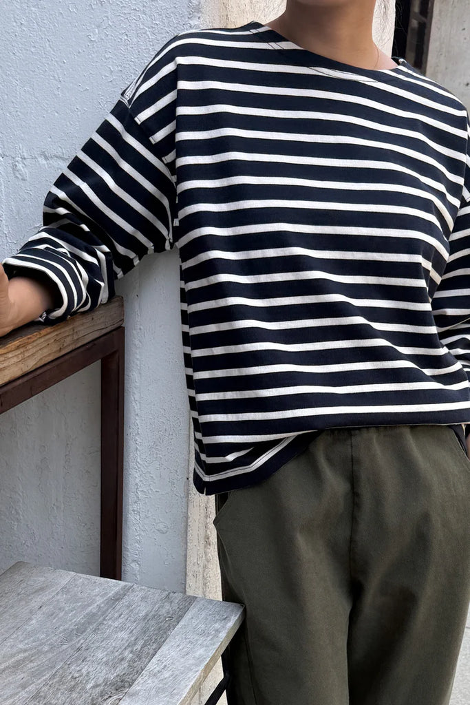 Sailor top in navy/white stripe