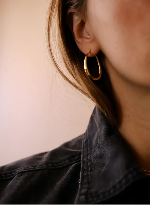 Large Teardrop Hoops in Gold