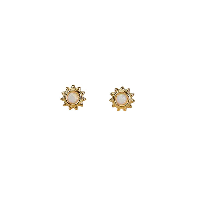 Sun opal stud earrings