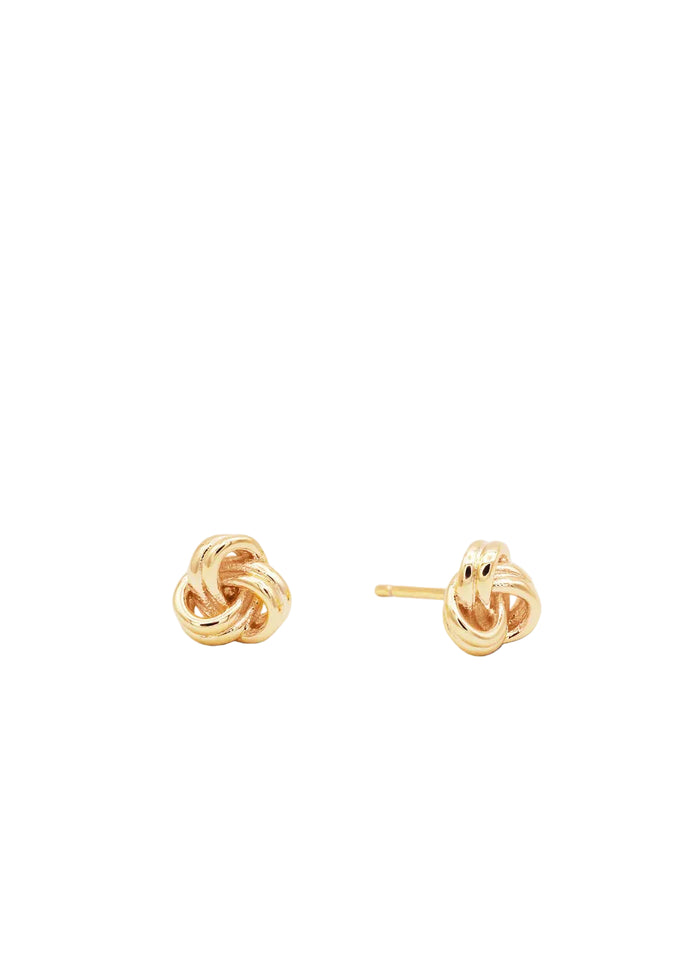 Petite gold knot earrings