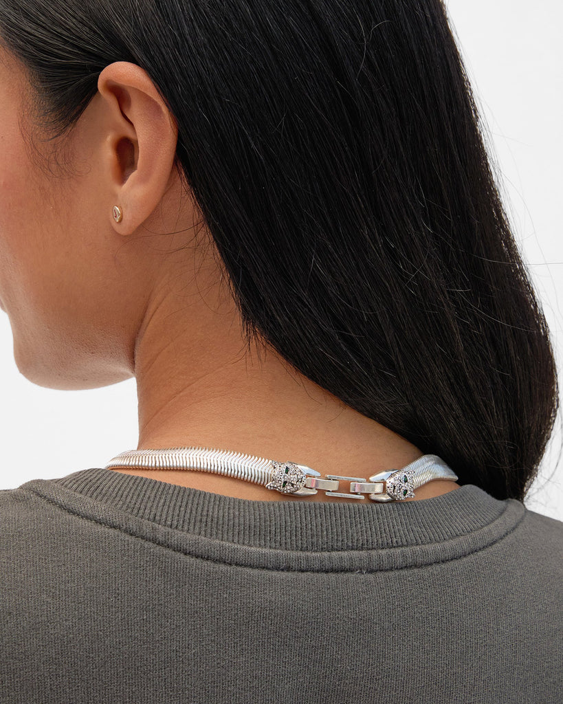 Silver Le Snake Chain Collar necklace