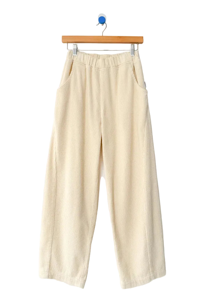Soft Corduroy Arc Pants in Ecru