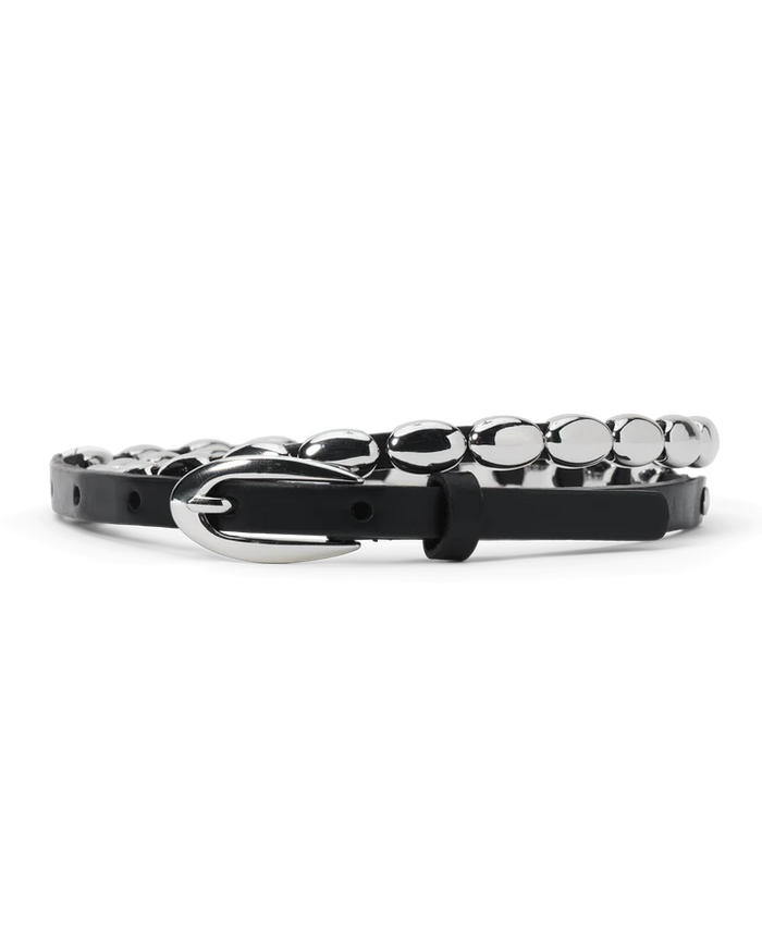 The Beaded Belt in Black + Silver