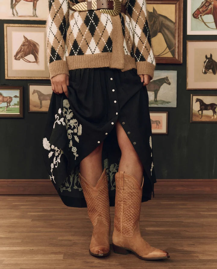 The Basket Weave Cowboy Boot in Rustic Tan