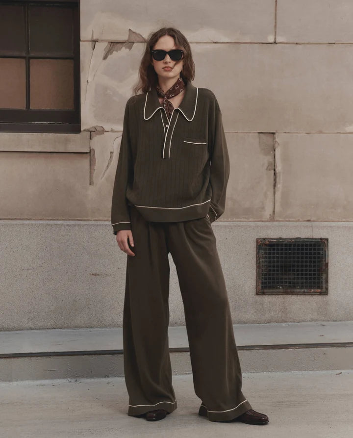 Menswear Tipping Polo in Olive