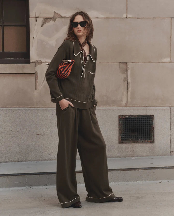 Menswear Tipping Trouser Pant in Olive