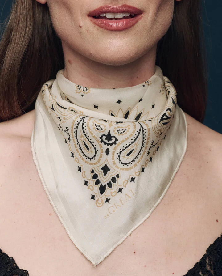 Silk Bandana - Cream