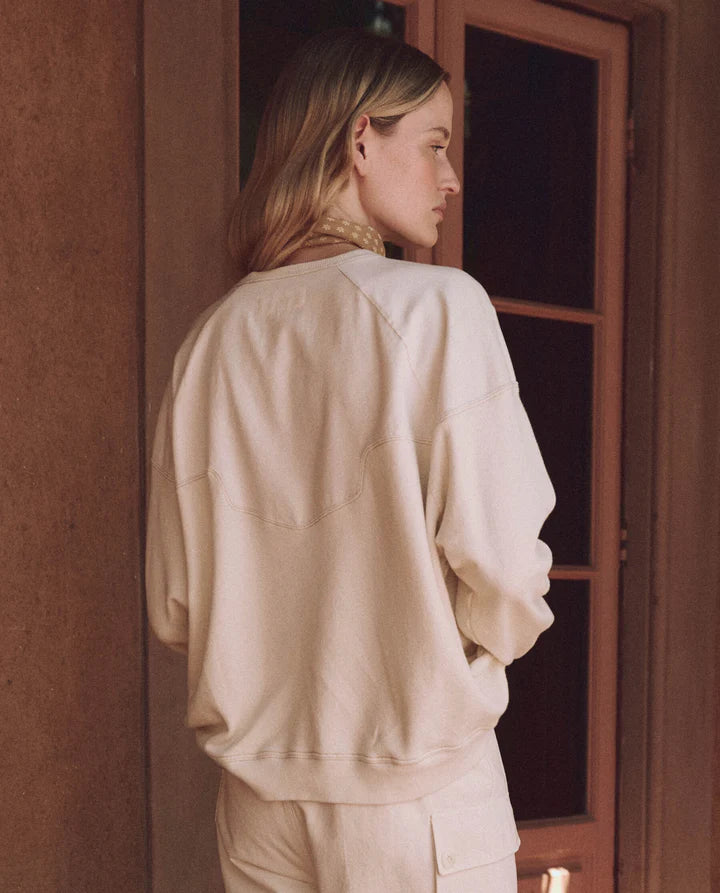 The Western Slouch Sweatshirt in Washed White